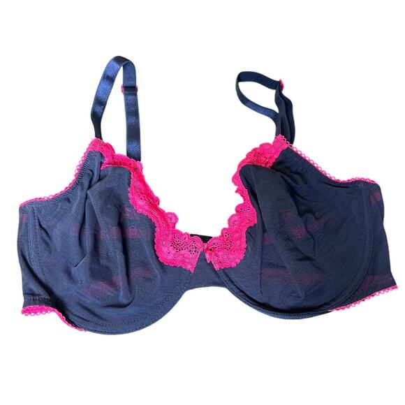 Victoria Secret Tease 36DD Pink & Blue Lace Bra Underwire - Picture 1 of 5